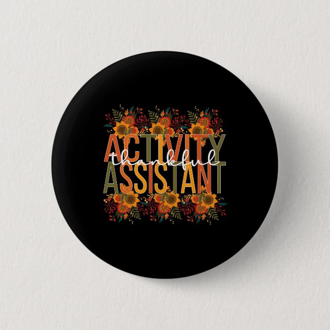 Badge Rond 5 Cm Thanksgiving Assistant Activité (Devant)