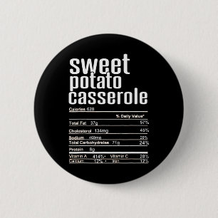 Badge Rond 5 Cm Thanksgiving Christmas Sweet Potato Cerole Nutriti