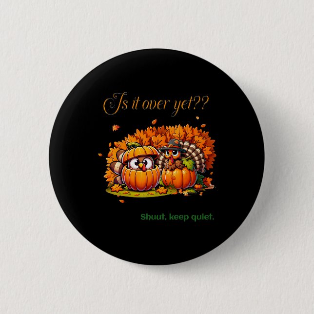 Badge Rond 5 Cm Thanksgiving Humour Amusants Turquie amoureux Fami (Devant)