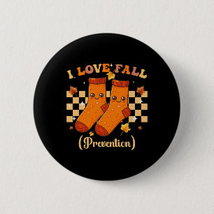 Badge Rond 5 Cm Thanksgiving I Love Fall Prevention Automne Funny