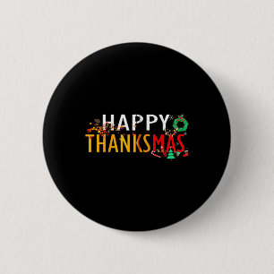 Badge Rond 5 Cm Thanksgiving Noël Joyeux Thanksmas