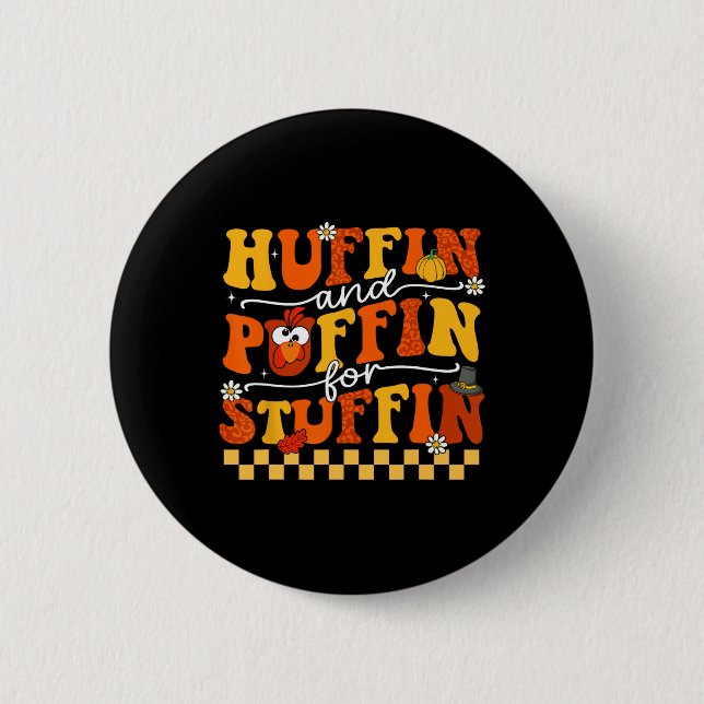 Badge Rond 5 Cm Thanksgiving Run Turkey (Devant)