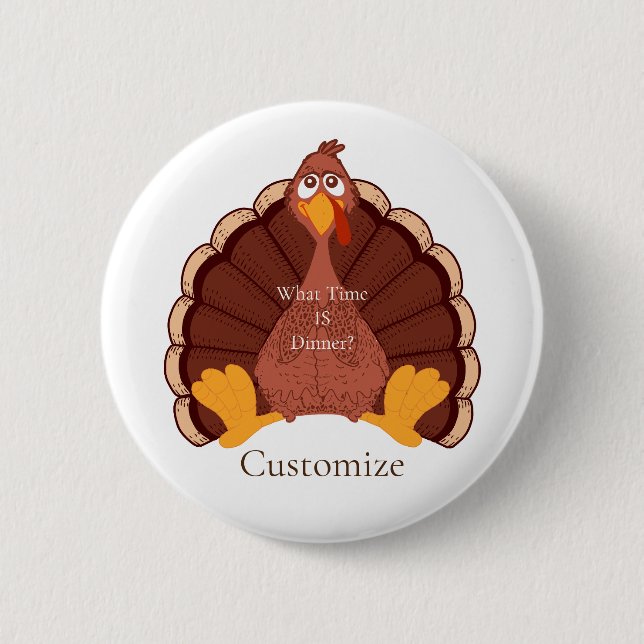 Badge Rond 5 Cm Thanksgiving Turkey Thunder Cove (Devant)