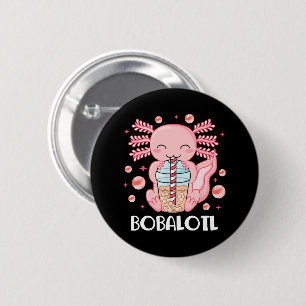 Badge Rond 5 Cm Thé à bulles drôle d'Axolotl