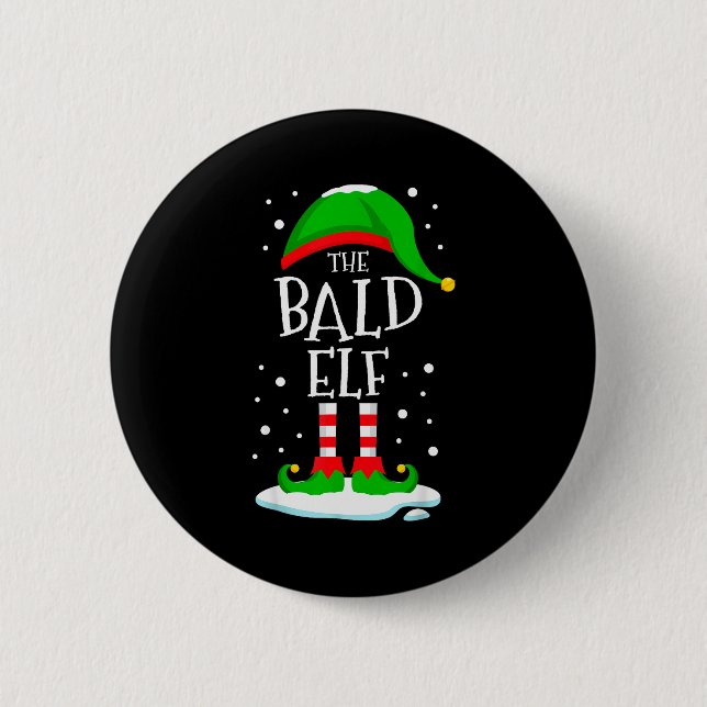 Badge Rond 5 Cm The Bald Elf Christmas Family Matching Xmas Group  (Devant)