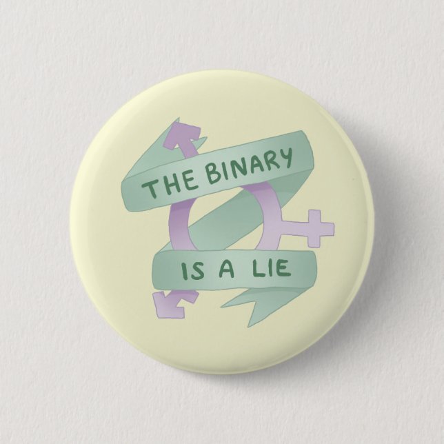 BADGE ROND 5 CM THE BINARY IS A LIE (Devant)