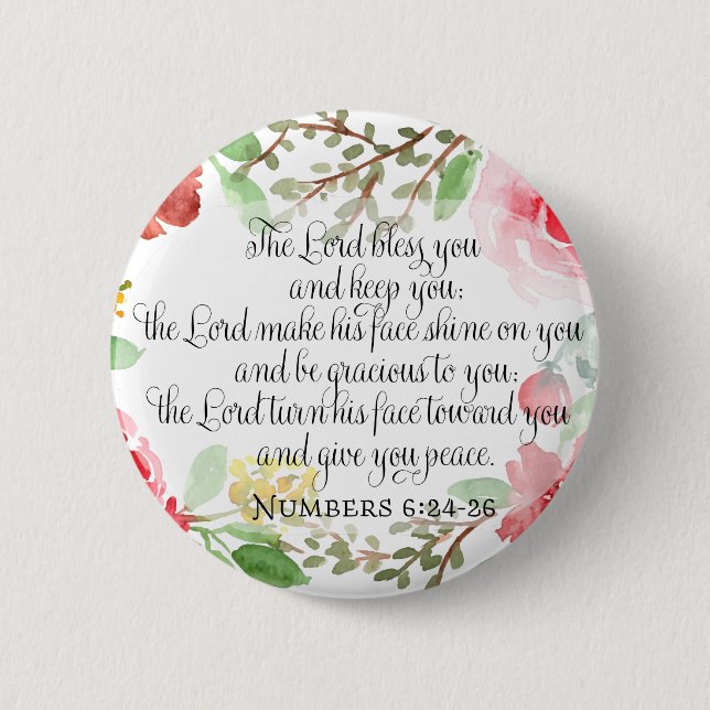 Badge Rond 5 Cm The blessing | Scripture Art | Numbers 6:24-26 (Devant)