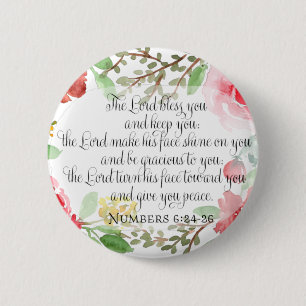 Badge Rond 5 Cm The blessing Scripture Art Numbers 6:24-26