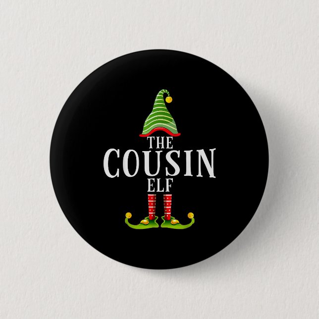 Badge Rond 5 Cm The Cousin Elf Funny Matching Pajama Xmas  (Devant)