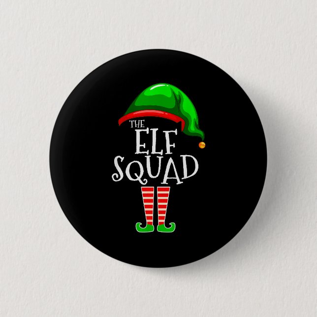 Badge Rond 5 Cm The Elf Squad Family Matching Group Christmas  (Devant)