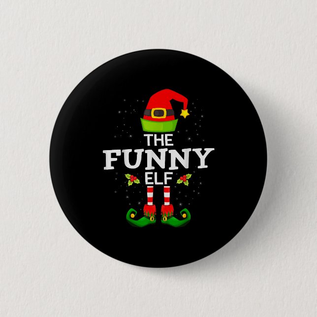 Badge Rond 5 Cm The Funny Elf Christmas Family Matching Pajama  (Devant)