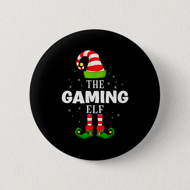 Badge Rond 5 Cm The Gaming Elf Christmas Pjs Matching Pajama  (Devant)