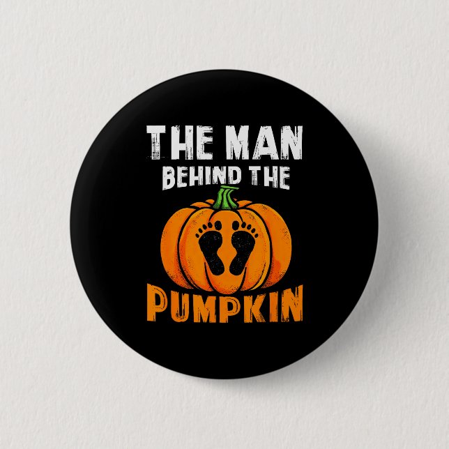 Badge Rond 5 Cm The-man Behind The Pumpkin Halloween Dad To Be Bab (Devant)