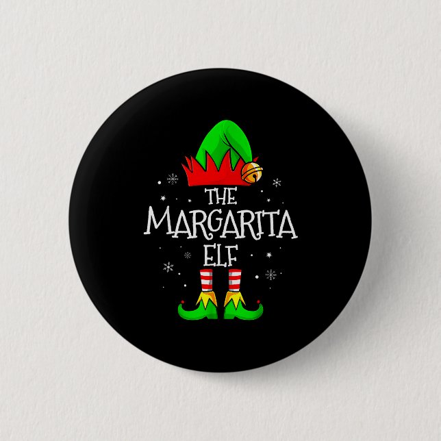 Badge Rond 5 Cm The Margarita Elf Matching Family Christmas Mens W (Devant)