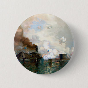 Badge Rond 5 Cm The Monitor et Merrimack 1862