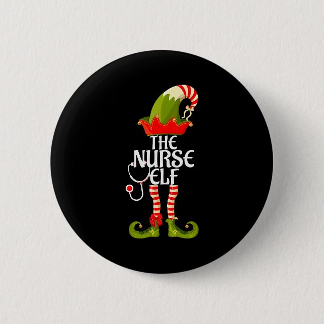 Badge Rond 5 Cm The Nurse Elf Family Matching Christmas 2023  (Devant)