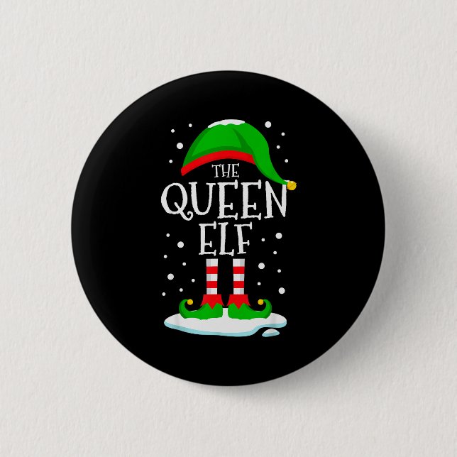 Badge Rond 5 Cm The Queen Elf Christmas Family Matching Xmas Women (Devant)