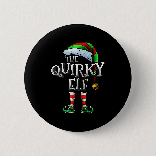 Badge Rond 5 Cm The Quirky Elf Shirt Matching Family Quirky Christ (Devant)