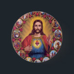 Badge Rond 5 Cm The Sacred Heart of Jesus<br><div class="desc">The Sacred Heart of Jesus</div>