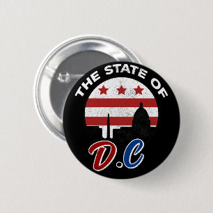 Badge Rond 5 Cm The State of DC - For 51st Statehood For USA