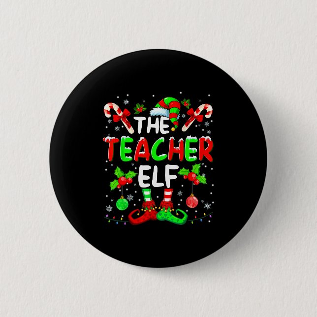 Badge Rond 5 Cm The Teacher Elf Costume Pajamas Pjs Christmas Xmas (Devant)