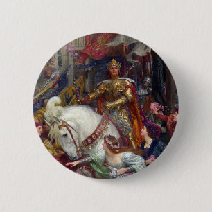 Badge Rond 5 Cm The Two Crowns c. 1900 par Sir Frank Dicksee