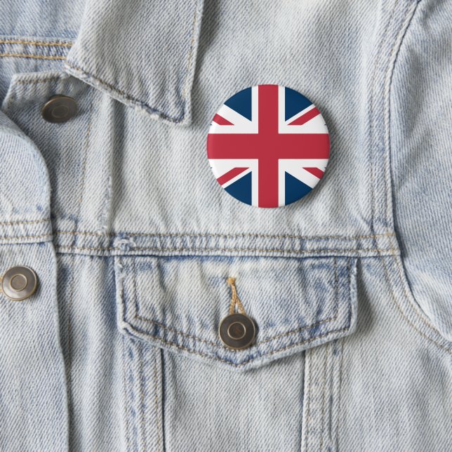 Badge Rond 5 Cm The Union Jack British Flag Button (En situation)