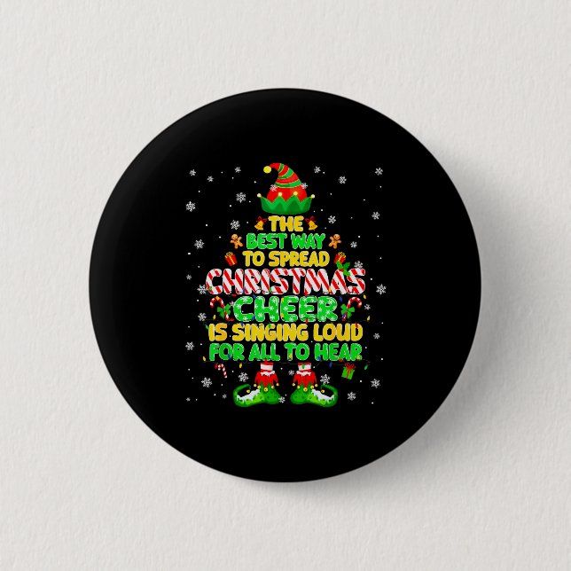 Badge Rond 5 Cm The Way To Spread Christmas Elf Xmas Boys Mens Kid (Devant)