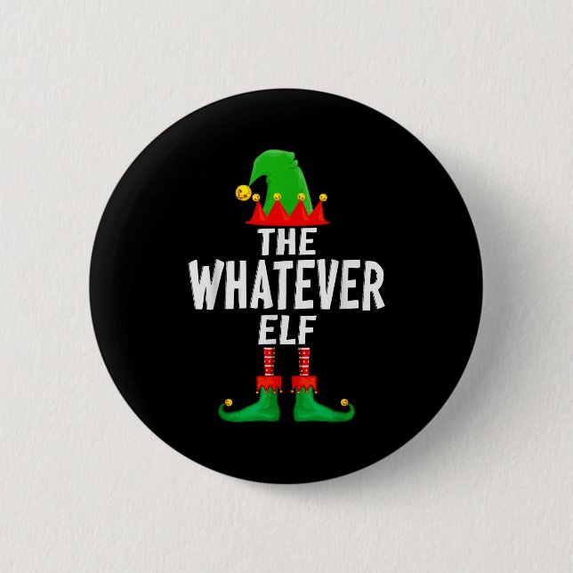 Badge Rond 5 Cm The Whatever Elf Matching Family Christmas  (Devant)