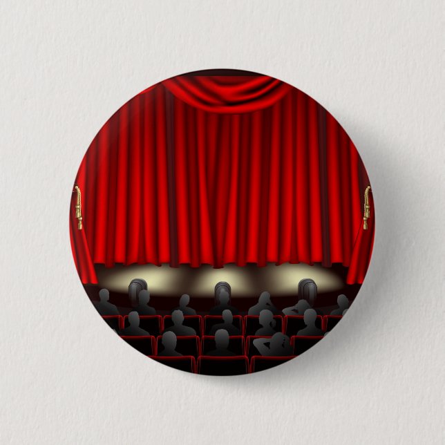 Badge Rond 5 Cm Théâtre avec l'assistance (Devant)
