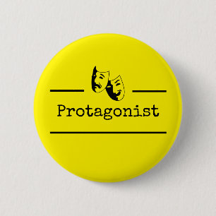 Badge Rond 5 Cm Théâtre Masques Titre du drame [protagoniste]