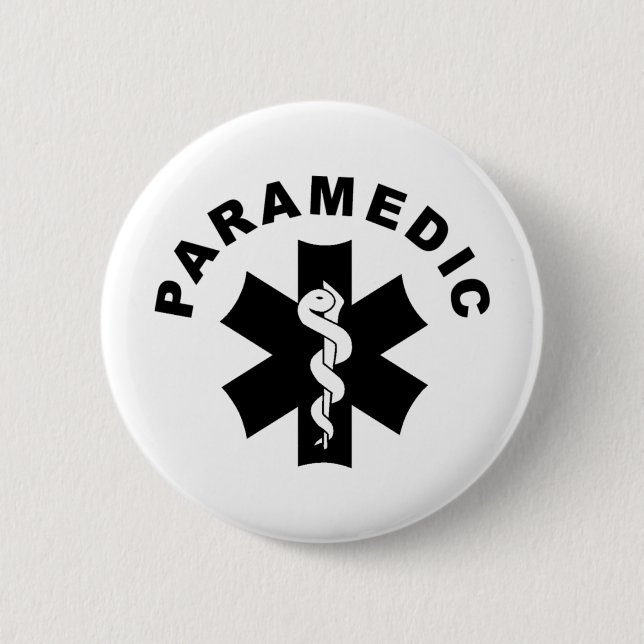 Badge Rond 5 Cm Théème de Paramedic (Devant)