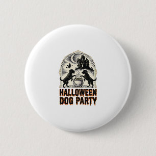 Badge Rond 5 Cm Thème de fête pour chien Halloween Chaudron de sor