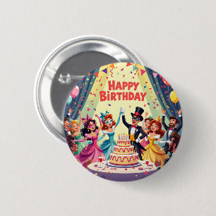 Badge Rond 5 Cm Thème de masquerade d'anniversaire mignon