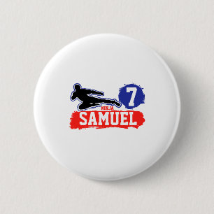 Badge Rond 5 Cm Thème de ninja arts martiaux T-shirt garçon d'anni