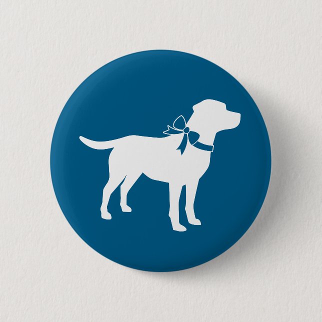Badge Rond 5 Cm Thème Labrador - Baby shower de chien Blue Lab (Devant)