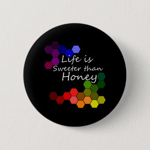 Badge Rond 5 Cm Thème Miel Avec Mots Positifs