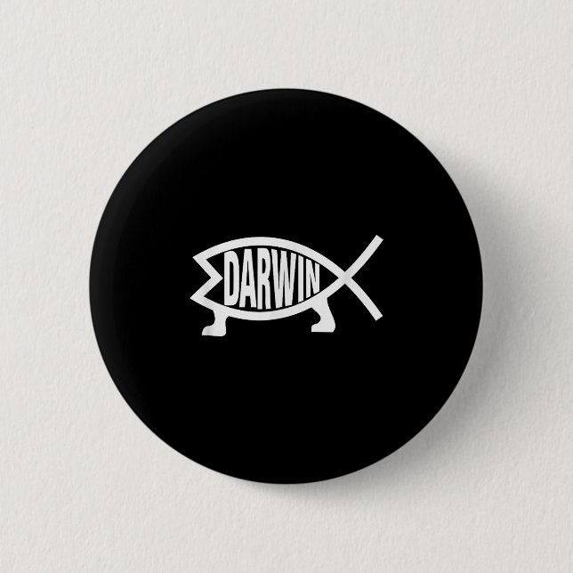 Badge Rond 5 Cm Théorie de l'évolution des poissons de l'athée Cha (Devant)
