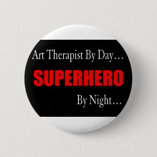 Badge Rond 5 Cm Thérapeute d'art de super héros