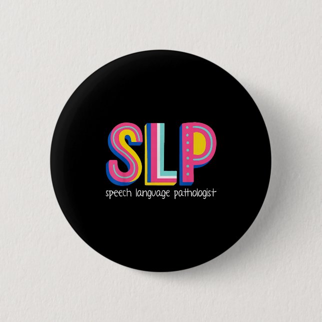 Badge Rond 5 Cm Thérapeute du langage vocal Pathologiste La (Devant)