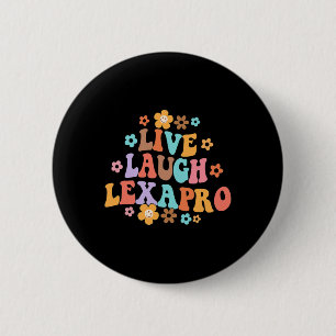 Badge Rond 5 Cm Thérapeute en santé mentale Lexapro groovy vive ri