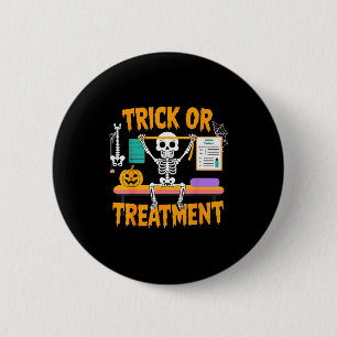 Badge Rond 5 Cm Thérapeute en thérapie physique Halloween Pt Trick