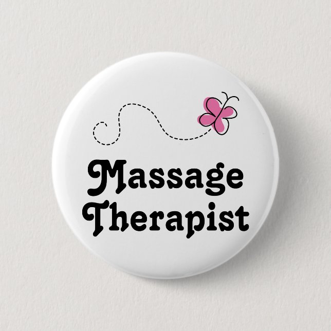 Badge Rond 5 Cm Thérapeute mignon de massage (Devant)