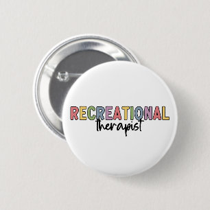 Badge Rond 5 Cm Thérapeute récréative colorée