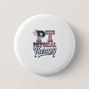 Badge Rond 5 Cm Thérapie physique patriotique conception de t-shir