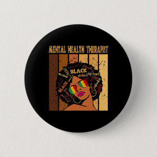 Badge Rond 5 Cm Thérapiste en santé Afro Femmes Noir Histoire Mois