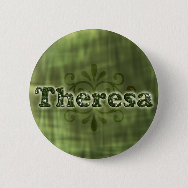 Badge Rond 5 Cm Theresa verte (Devant)