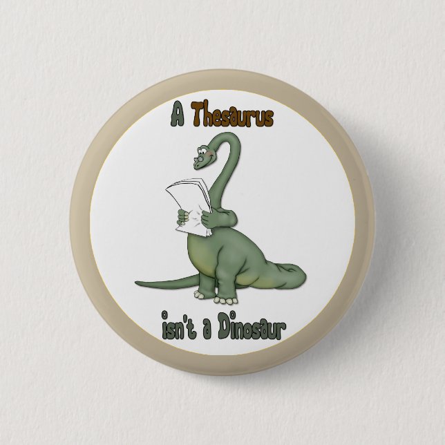 Badge Rond 5 Cm Thesaurus Dinosaur (Devant)