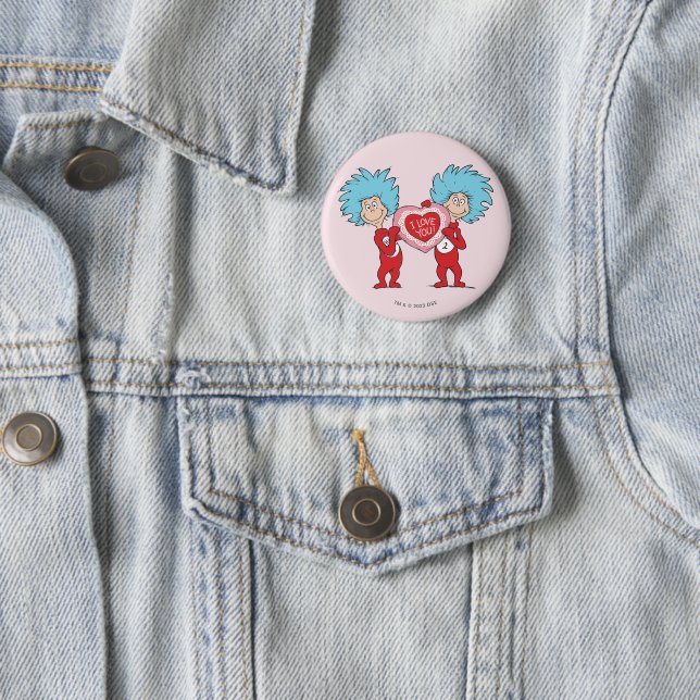Badge Rond 5 Cm Thing One Thing Two Je t'aime (En situation)