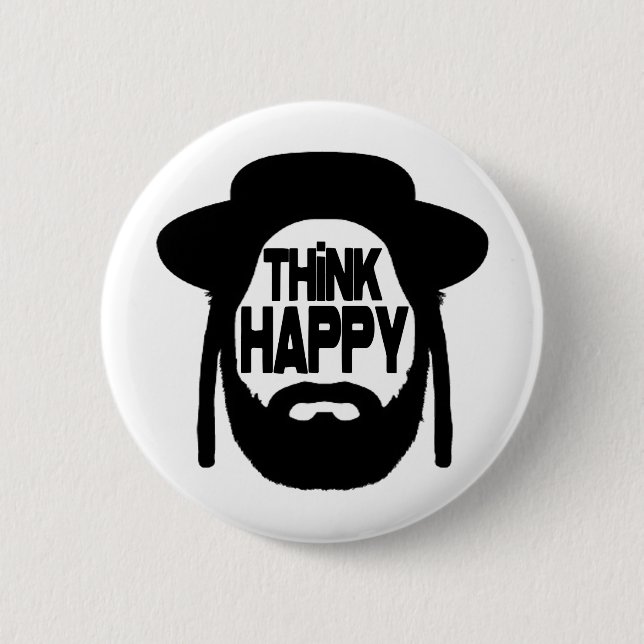 Badge Rond 5 Cm Think Happy (Devant)